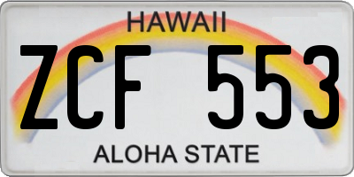HI license plate ZCF553