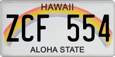 HI license plate ZCF554
