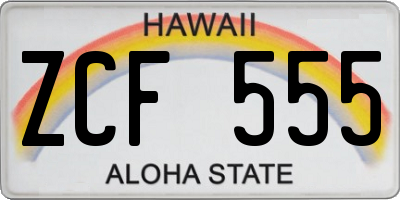 HI license plate ZCF555