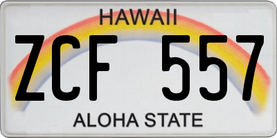 HI license plate ZCF557
