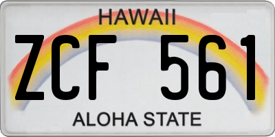 HI license plate ZCF561