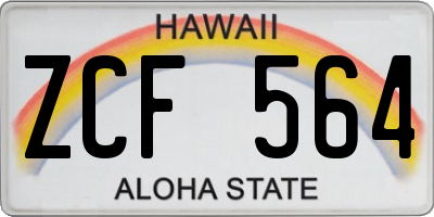 HI license plate ZCF564