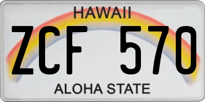 HI license plate ZCF570