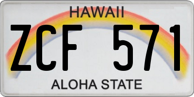 HI license plate ZCF571