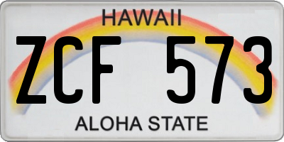 HI license plate ZCF573