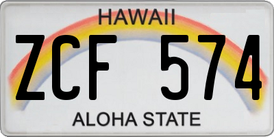 HI license plate ZCF574