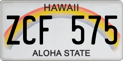 HI license plate ZCF575