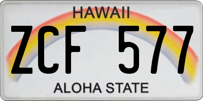 HI license plate ZCF577