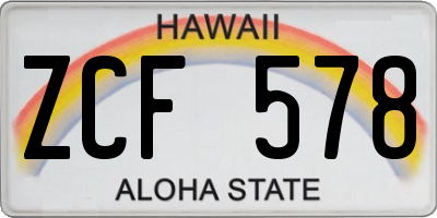 HI license plate ZCF578