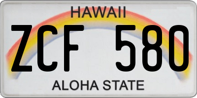 HI license plate ZCF580