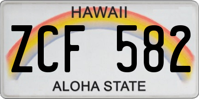 HI license plate ZCF582