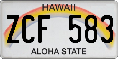 HI license plate ZCF583