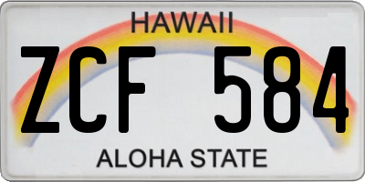 HI license plate ZCF584