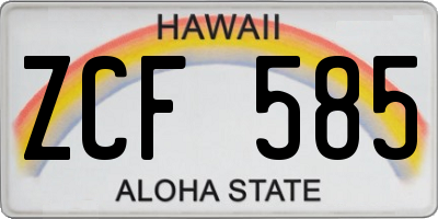 HI license plate ZCF585