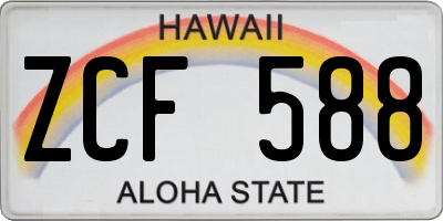 HI license plate ZCF588