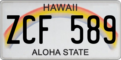 HI license plate ZCF589