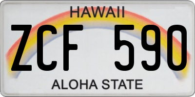 HI license plate ZCF590