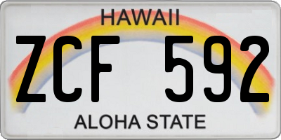 HI license plate ZCF592