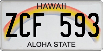 HI license plate ZCF593