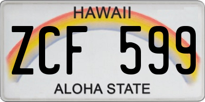 HI license plate ZCF599