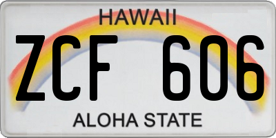 HI license plate ZCF606