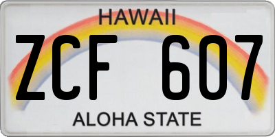 HI license plate ZCF607
