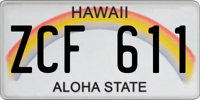 HI license plate ZCF611