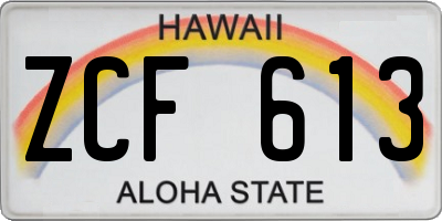 HI license plate ZCF613