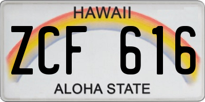 HI license plate ZCF616