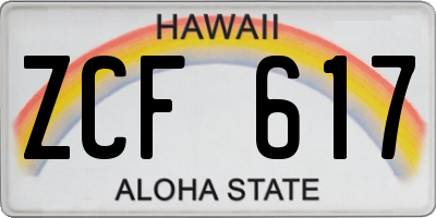 HI license plate ZCF617