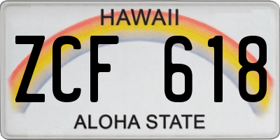 HI license plate ZCF618