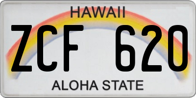 HI license plate ZCF620