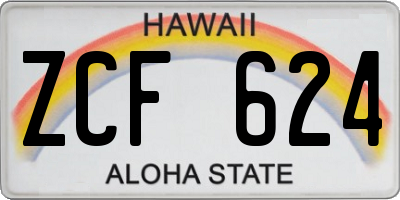 HI license plate ZCF624