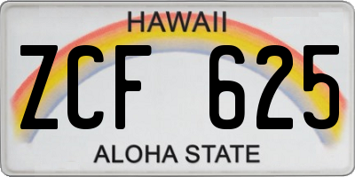 HI license plate ZCF625