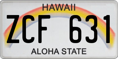 HI license plate ZCF631