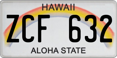 HI license plate ZCF632