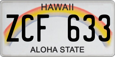 HI license plate ZCF633