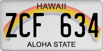 HI license plate ZCF634