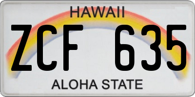 HI license plate ZCF635