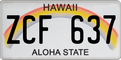 HI license plate ZCF637