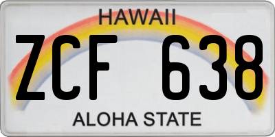HI license plate ZCF638