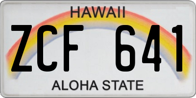 HI license plate ZCF641