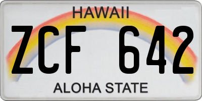 HI license plate ZCF642