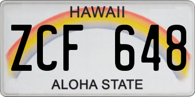 HI license plate ZCF648