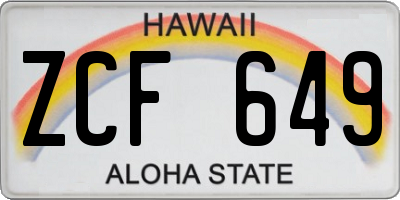 HI license plate ZCF649
