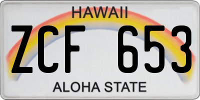 HI license plate ZCF653