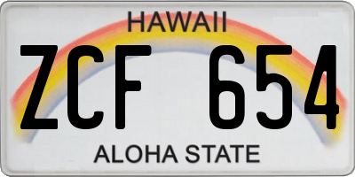 HI license plate ZCF654