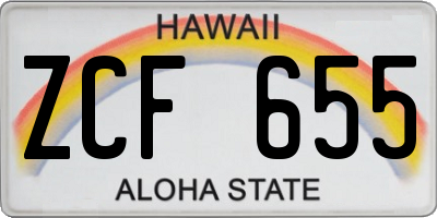 HI license plate ZCF655
