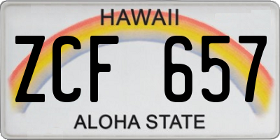 HI license plate ZCF657