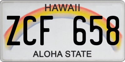 HI license plate ZCF658